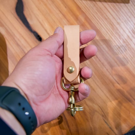 レザーベルトループ　キーホルダー　Leather Belt Loop Keychin