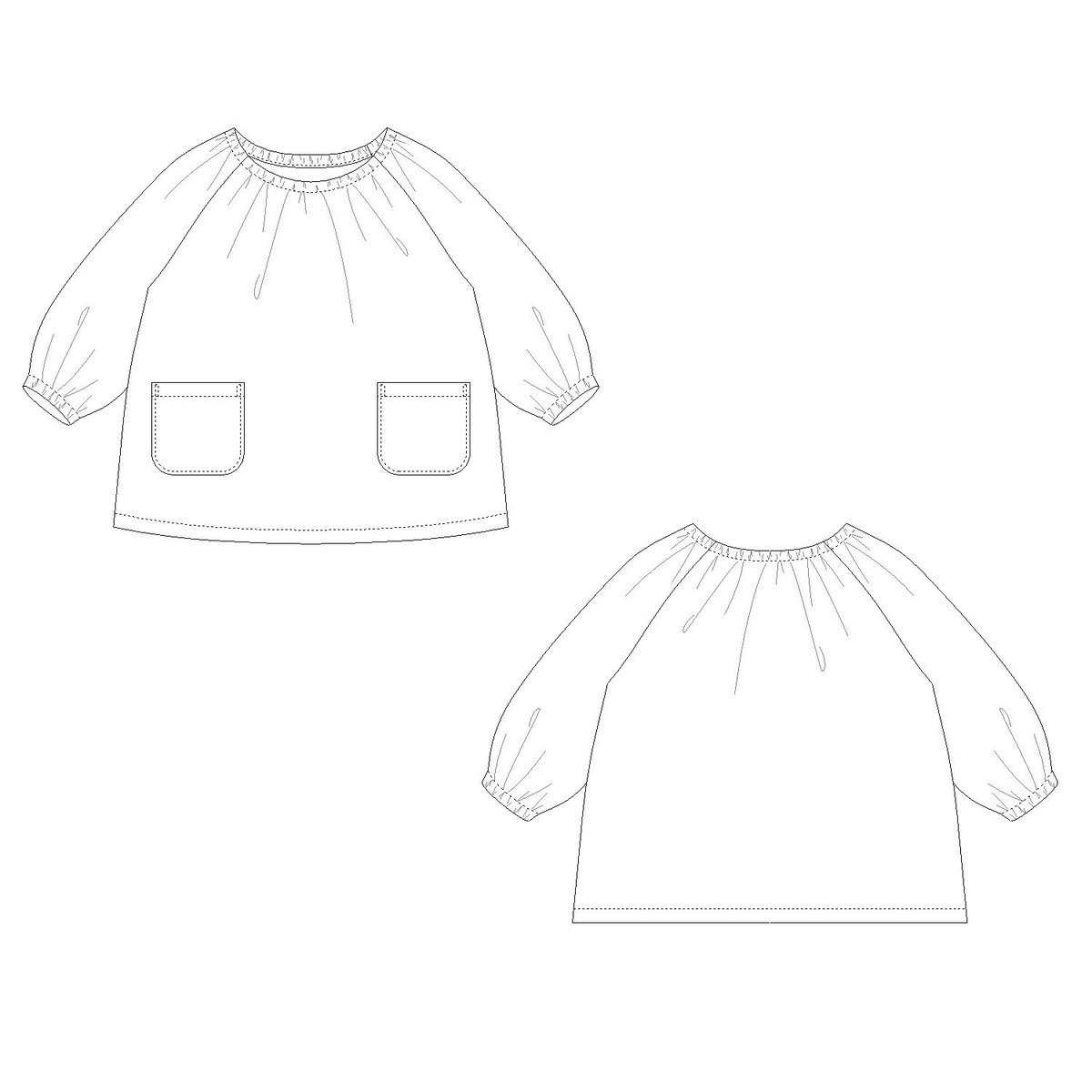 ハンドメイドスモックsize120 リボンNo.254