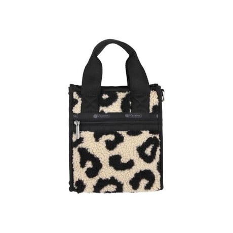レスポートサック MINI NORTH/SOUTH TOTE BLACK DENIM/LEOPARD SHERPA 1609 LA80 lesportsac ショルダーバッグ