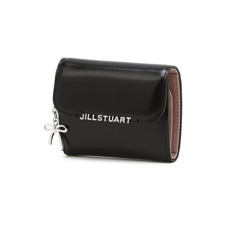 ジルスチュアート リボン チャーム 三つ折り ウォレット Black JILL STUART 財布