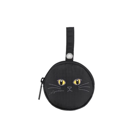 レスポートサック MINI ROUND CHARM BLACK CATS EMBROIDERY 1182 HD81 lesportsac ポーチ