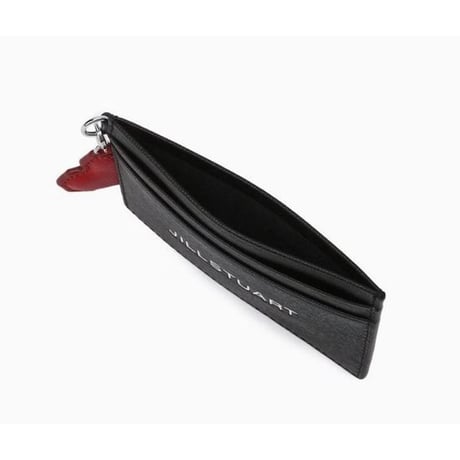 ジルスチュアート ハート チャーム カードケース Black JILL STUART 財布