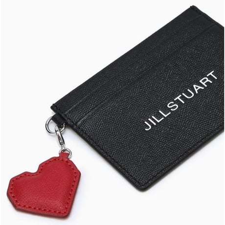 ジルスチュアート ハート チャーム カードケース Black JILL STUART 財布