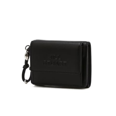 ジルスチュアート エンボスロゴ 三つ折り ウォレット Black JILL STUART 財布
