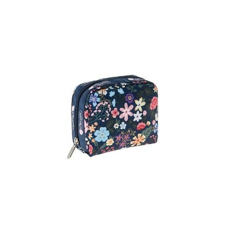 レスポートサック SQUARE COSMETIC POUCH FLORET NAVY 6701 K634 lesportsac ポーチ