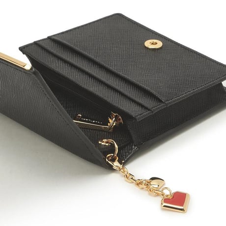 ジルスチュアート プティハート チャーム 二つ折り ウォレット Black JILL STUART 財布