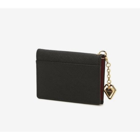 ジルスチュアート ダブルハート チャーム 二つ折り カードケース Black JILL STUART 財布