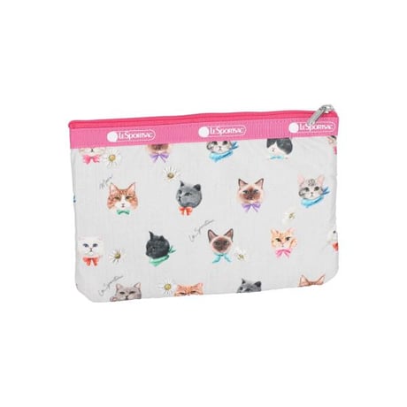 レスポートサック 3 ZIP COSMETIC POUCH PLAYFUL CATS GRAY 7158 HG69 lesportsac ポーチ
