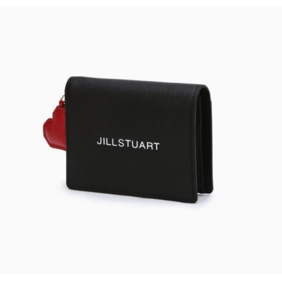ジルスチュアート ハート チャーム 二つ折り ウォレット Black