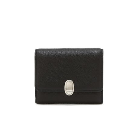 ジルスチュアート オーバルアクセント 三つ折り ウォレット Black JILL STUART 財布