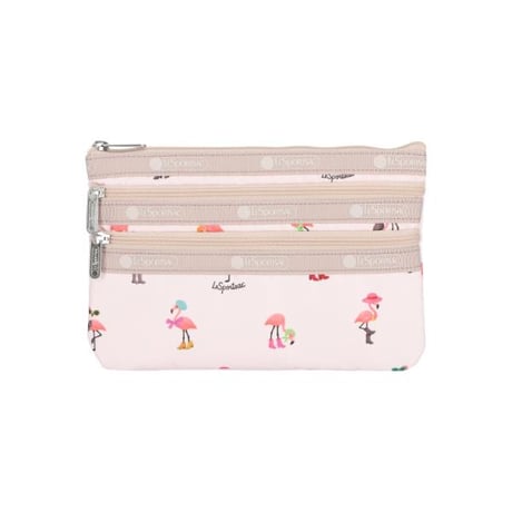 レスポートサック 3 ZIP COSMETIC POUCH FLAMINGO PARTY 7158 HG20 lesportsac ポーチ