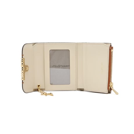 ジルスチュアート リボン チャーム 三つ折り ウォレット Brown JILL STUART 財布
