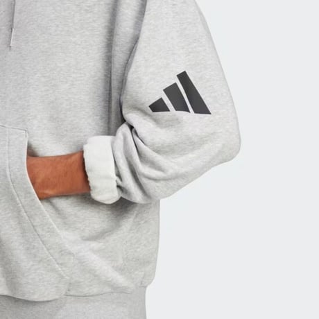 アディダス adidas Essentials Loose-Fit 3 Bar Logo French Terry Hoodie adidas パーカー