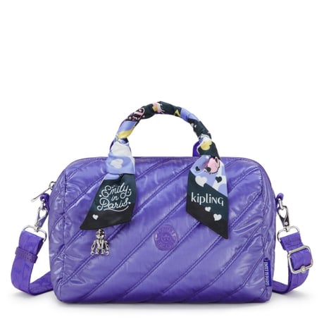 キプリング Bina Medium ビーナ ミディアム Glossy Lilac Kipling x Emily in Paris トートバッグ