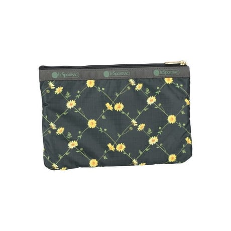 レスポートサック 3 ZIP COSMETIC POUCH DAISY CROSS GREEN 7158 HC10 lesportsac ポーチ