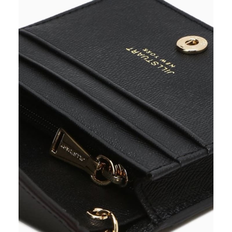 ジルスチュアート ハート チャーム 二つ折り ウォレット Black