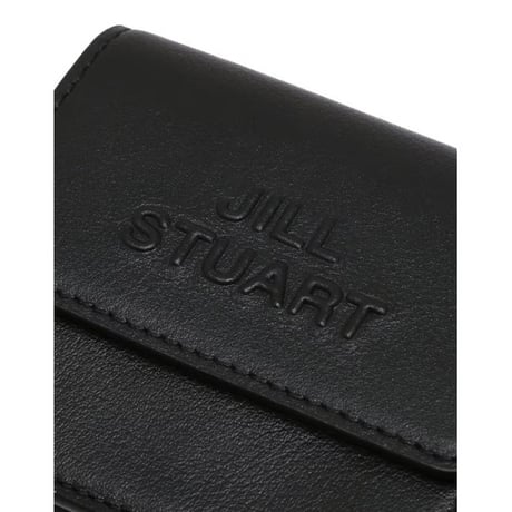 ジルスチュアート エンボスロゴ 三つ折り ウォレット Black JILL STUART 財布