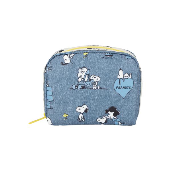 新品タグ付 レスポートサック スヌーピー パッキングポーチ 2点 水色 黄色軽量 レスポートサック スヌーピー SQUARE COSMETIC POUCH PEANUTS HA