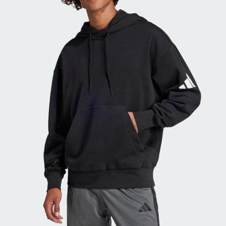 アディダス adidas Essentials Loose-Fit 3 Bar Logo French Terry Hoodie adidas パーカー