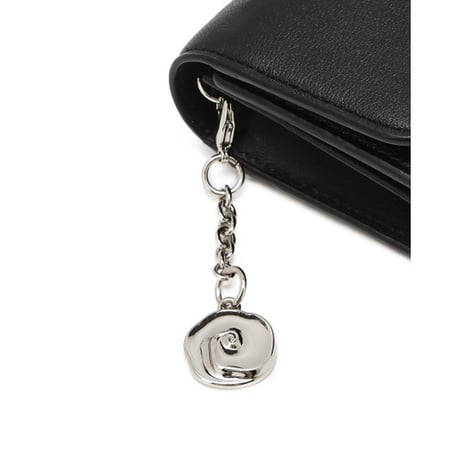 ジルスチュアート フラワー チャーム 三つ折り ウォレット Black JILL STUART 財布