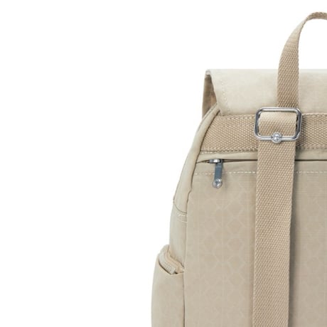 キプリング City Zip Small シティジップ スモール Signature Beige Embossed Kipling リュック