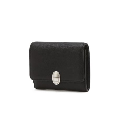 ジルスチュアート オーバルアクセント 三つ折り ウォレット Black JILL STUART 財布