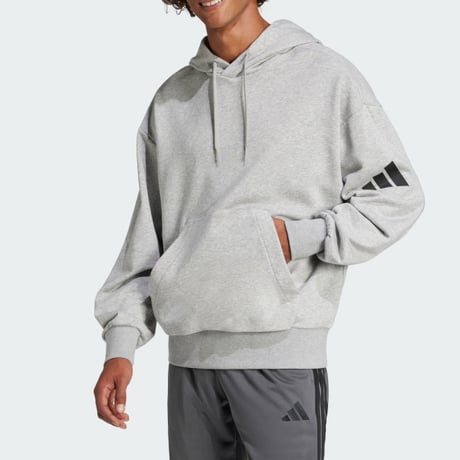 アディダス adidas Essentials Loose-Fit 3 Bar Logo French Terry Hoodie adidas パーカー