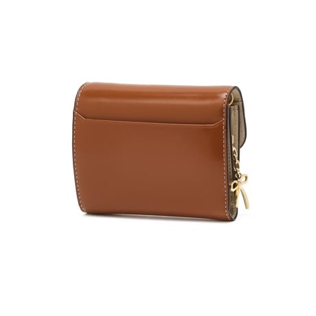 ジルスチュアート リボン チャーム 三つ折り ウォレット Brown JILL STUART 財布