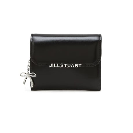 ジルスチュアート リボン チャーム 三つ折り ウォレット Black JILL STUART 財布