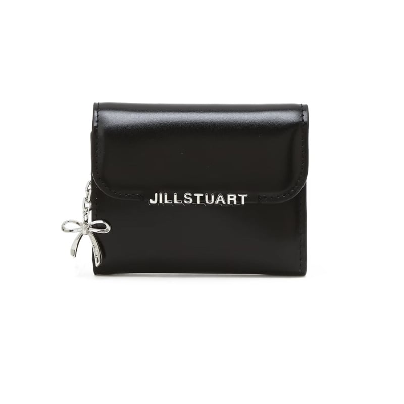 ジルスチュアート リボン チャーム 三つ折り ウォレット Black ジルスチュアート リボン チャーム 三つ折り ウォレット Black