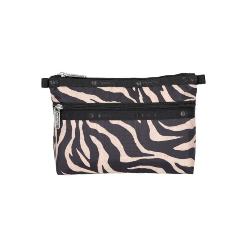 りぃまま♪　まきまきポーチ　カラフルローズ型押しブラック　2点 レスポートサック Cosmetic Clutch RAFFIA ZEBRA 7105 HC94