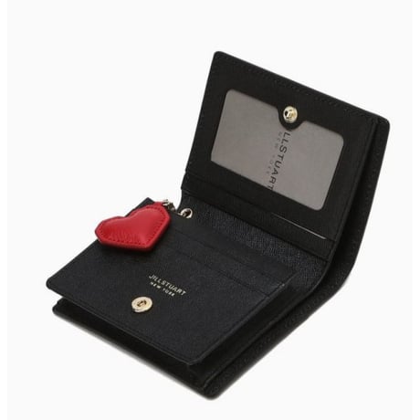 ジルスチュアート ハート チャーム 二つ折り ウォレット Black JILL STUART 財布