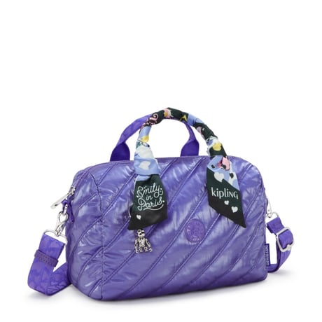 キプリング Bina Medium ビーナ ミディアム Glossy Lilac Kipling x Emily in Paris トートバッグ