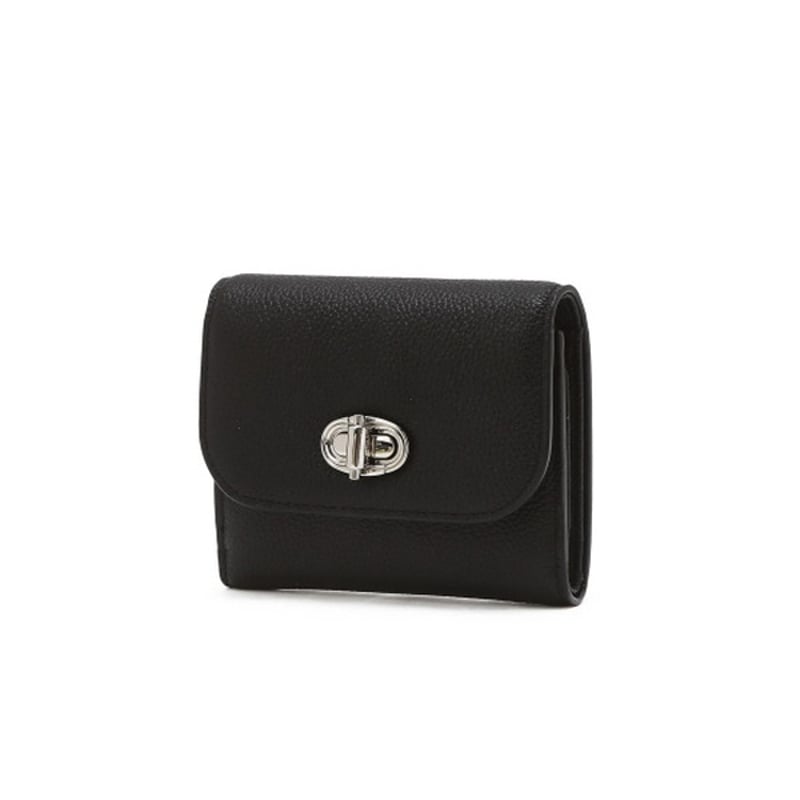 ジルスチュアート ターンロック 三つ折り ウォレット Black JILL