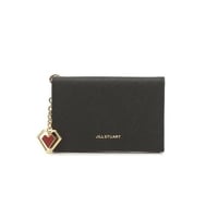 ジルスチュアート ダブルハート チャーム 二つ折り カードケース Black JILL STUART 財布