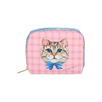 レスポートサック SQUARE COSMETIC POUCH PLAYFUL CATS SWEET PINK 6701 HG66 lesportsac ポーチ