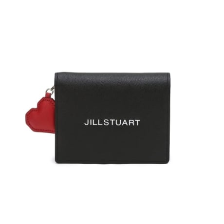 ジルスチュアート ハート チャーム 二つ折り ウォレット Black JILL STUART 財布