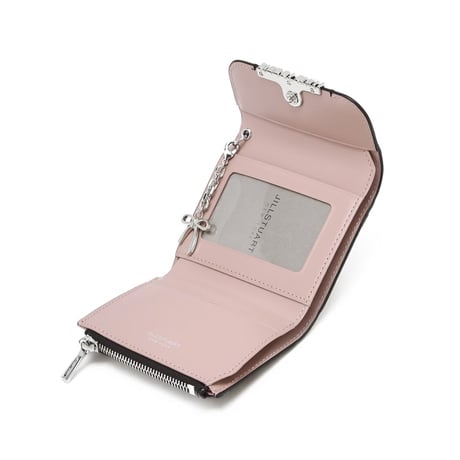 ジルスチュアート リボン チャーム 三つ折り ウォレット Black JILL STUART 財布