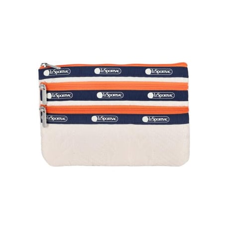 レスポートサック 3 ZIP COSMETIC POUCH SWEATER QUILTING IVORY 7158 E950 lesportsac ポーチ