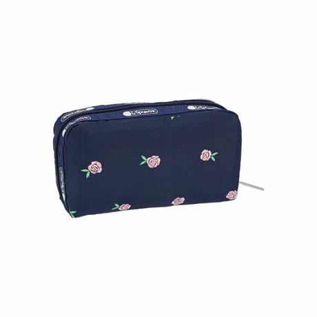 レスポートサック RECTANGULAR COSMETIC POUCH PINK ROSES EMBROIDERY 6511 HF59 lesportsac ポーチ