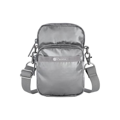 まま　MEDIUM ZIP SHOULDERガンメタルグレーシャイン MEDIUM ZIP SHOULDER/ガンメタルグレーシャイン / LeSportsac