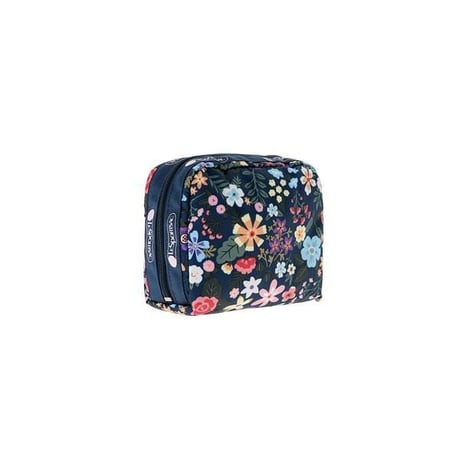 レスポートサック SQUARE COSMETIC POUCH FLORET NAVY 6701 K634 lesportsac ポーチ
