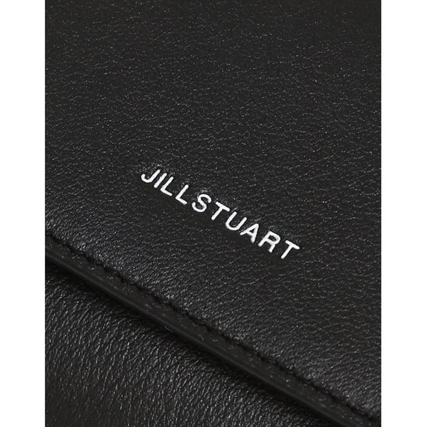 ジルスチュアート フラワー チャーム 三つ折り ウォレット Black JILL