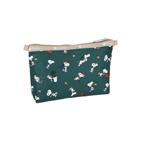 レスポートサック スヌーピー Cosmetic Clutch SNOOPY AND WOODSTOCK GREEN 7105 HC47 lesportsac ポーチ