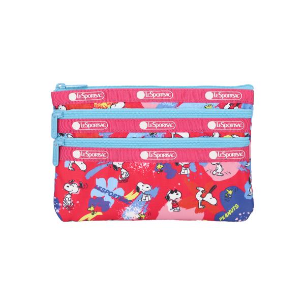 レスポートサック スヌーピー 3 ZIP COSMETIC POUCH PEANUTS PLA