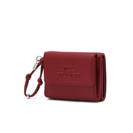 ジルスチュアート エンボスロゴ 三つ折り ウォレット Red JILL STUART 財布