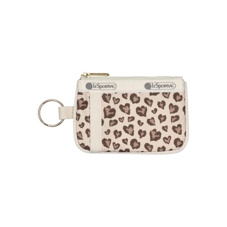 レスポートサック KEY CARD HOLDER LATTE HEART LEOPARD 4009 HA31 lesportsac 財布