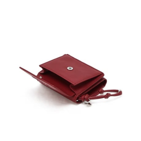 ジルスチュアート エンボスロゴ 三つ折り ウォレット Red JILL STUART 財布