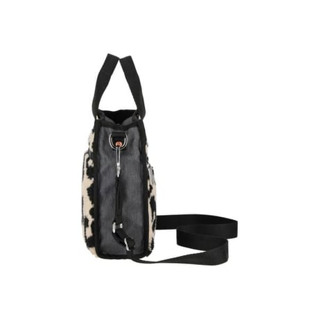 レスポートサック MINI NORTH/SOUTH TOTE BLACK DENIM/LEOPARD SHERPA 1609 LA80 lesportsac ショルダーバッグ