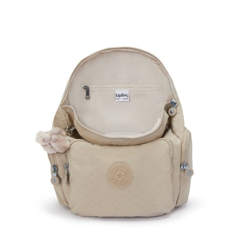 キプリング City Zip Small シティジップ スモール Signature Beige Embossed Kipling リュック